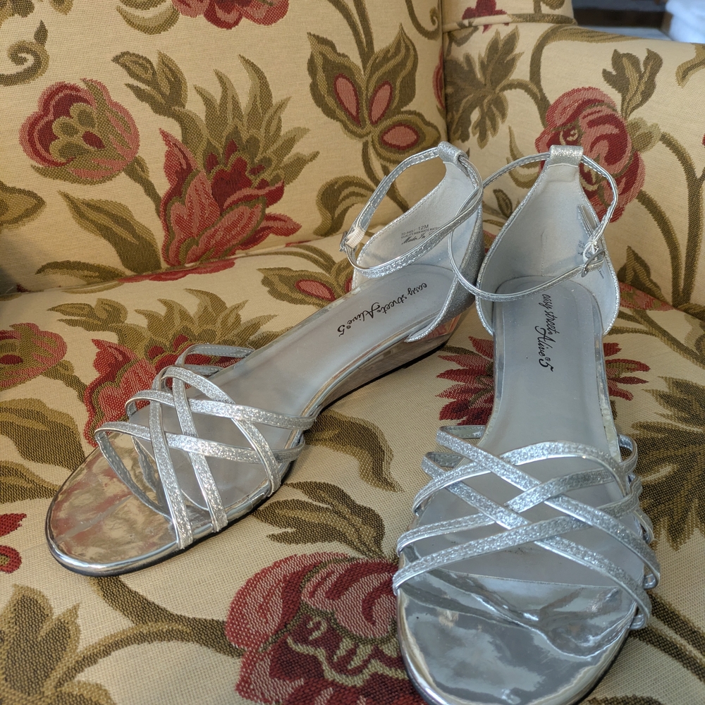 Elegant Silver Strappy Sandals